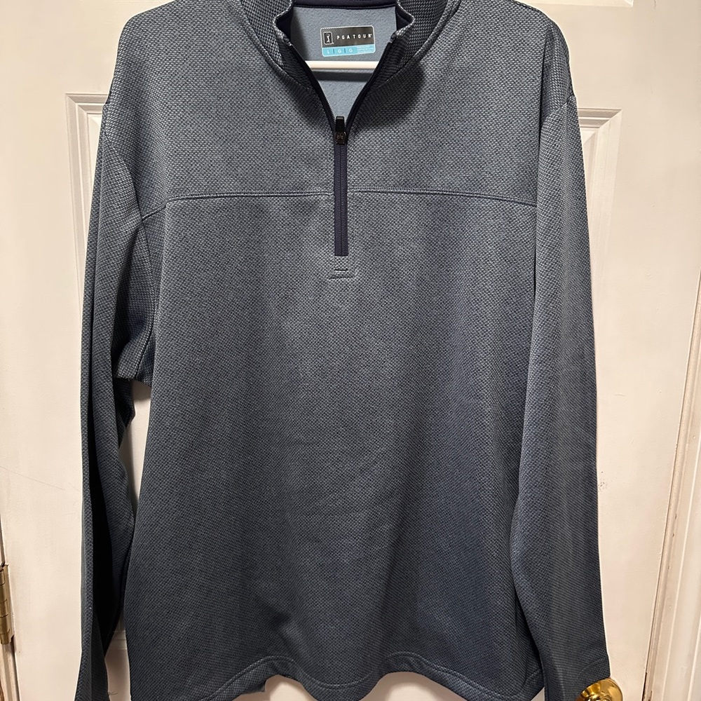 PGA Tour Men's Gray Zip-Up Sweater